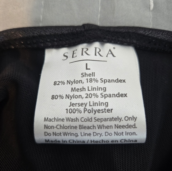 Serra shiny black one piece swimsuit szL - Picture 6 of 6